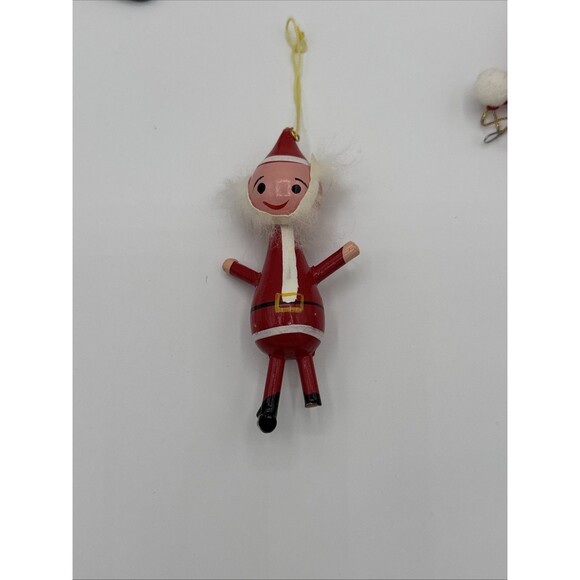 Vintage Santa Ornament Lot - Wood And Resin - 1970’s, 1980’s - 8 items - Picture 7 of 11